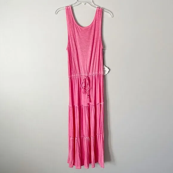 Knox Rose Dresses | Knox Rose Size S Pink Dress Sleeveless Tiered Stretch Tie Waist New Nwt | Color: Pink | Size: S | Fitnfash's Closet